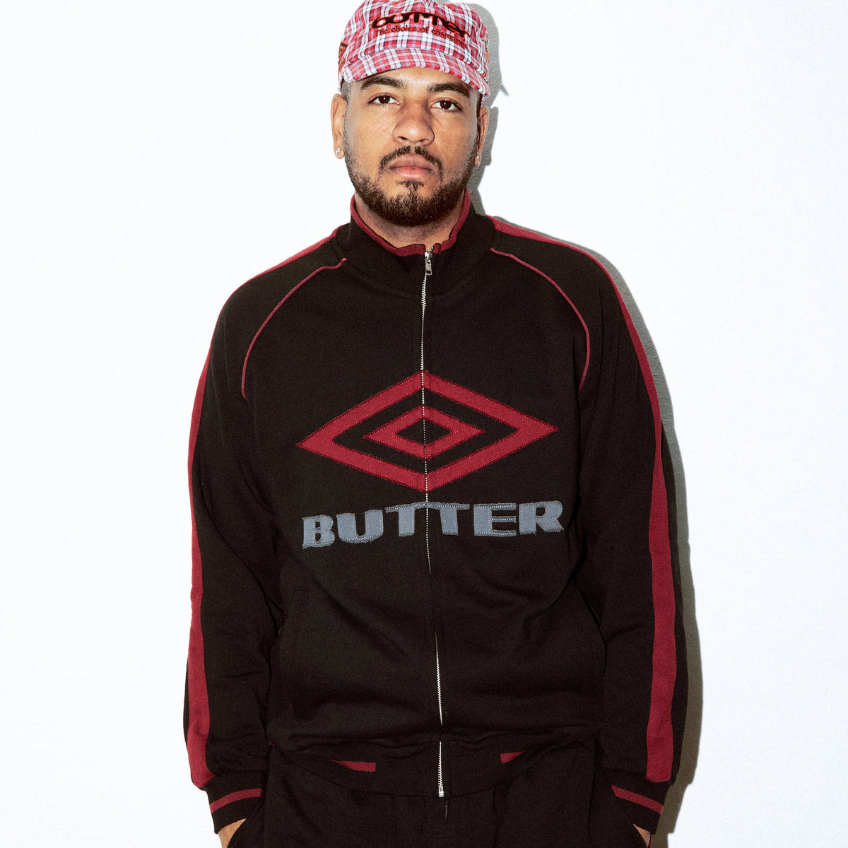 Felpa Butter Goods x Umbro full zip nero