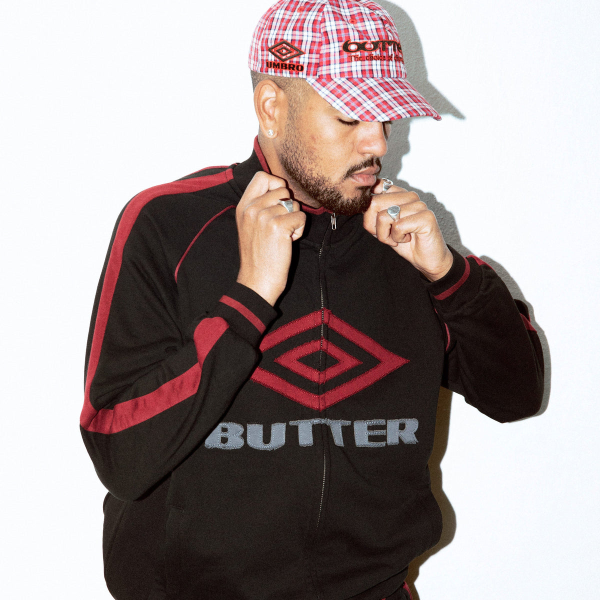 Felpa Butter Goods x Umbro full zip nero