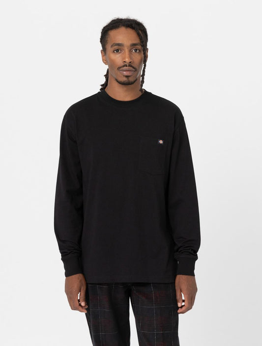 T-Shirt Luray con taschino a  manica lunga nero