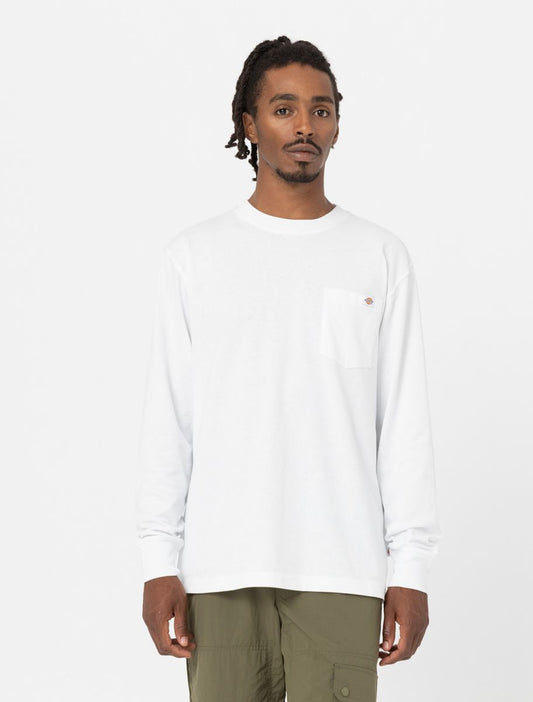 T-Shirt Luray con taschino a  manica lunga bianco