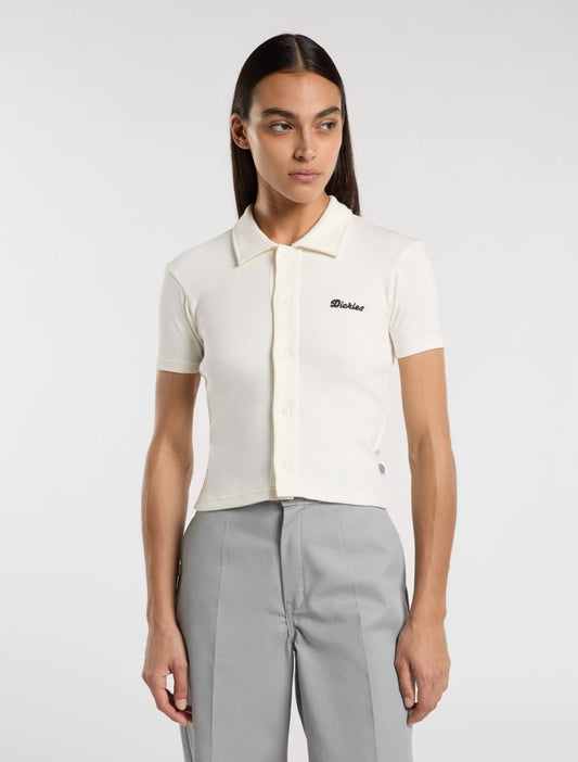 T-Shirt a polo Tallasse crop bianco
