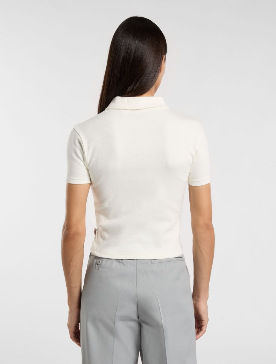 T-Shirt a polo Tallasse crop bianco