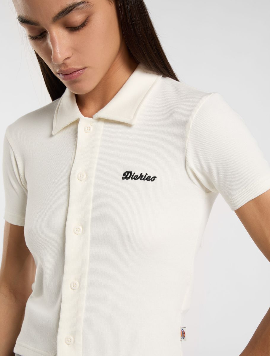 T-Shirt a polo Tallasse crop bianco