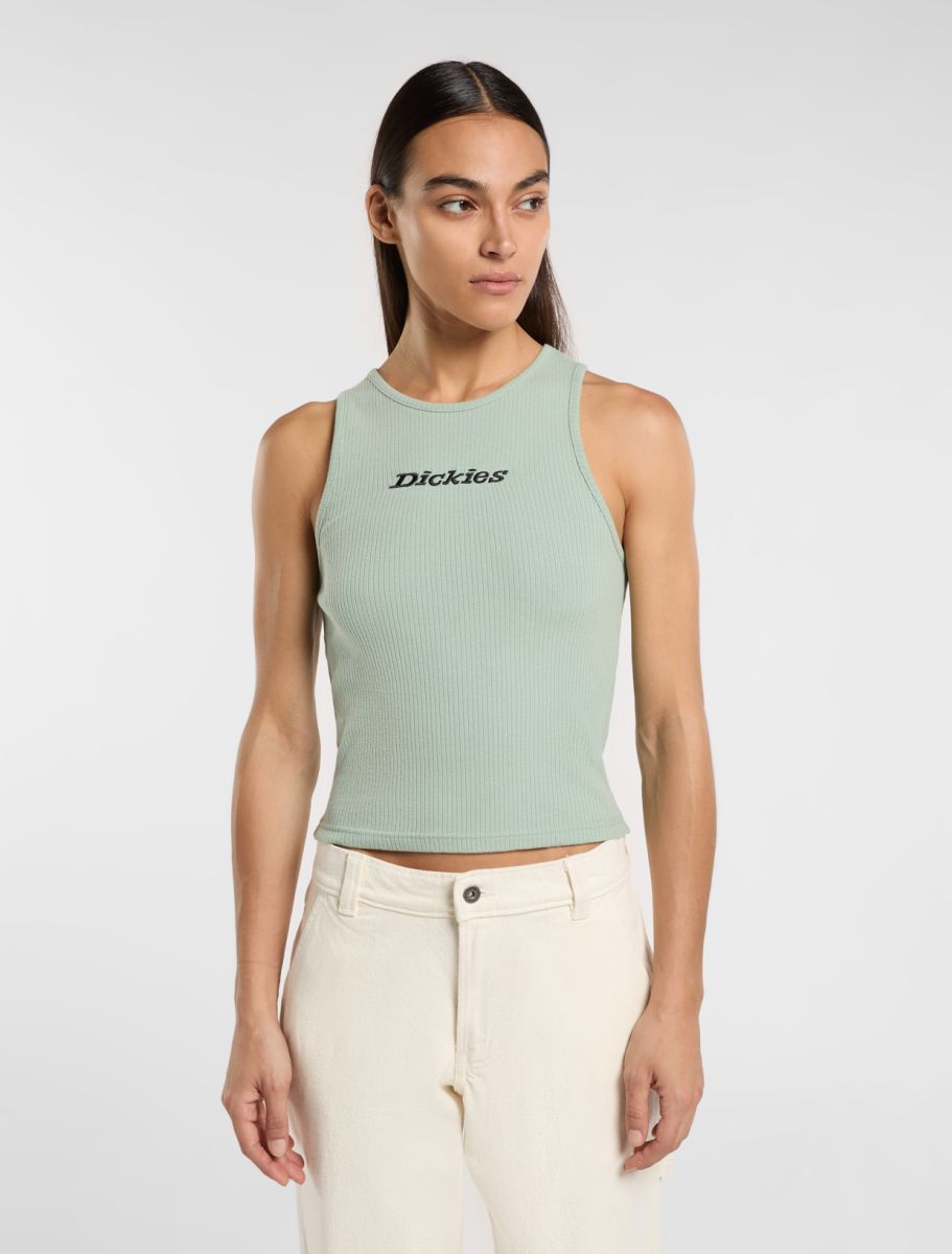 Canotta Rib a coste verde chiaro