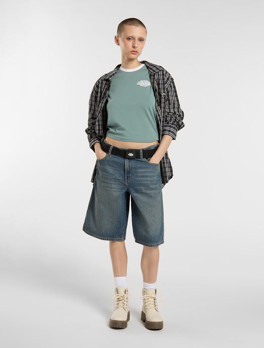 Shorts 957 13-inch in denim slavato