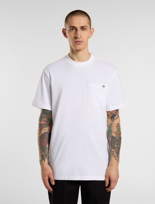 T-Shirt Heavyweight con taschino bianco