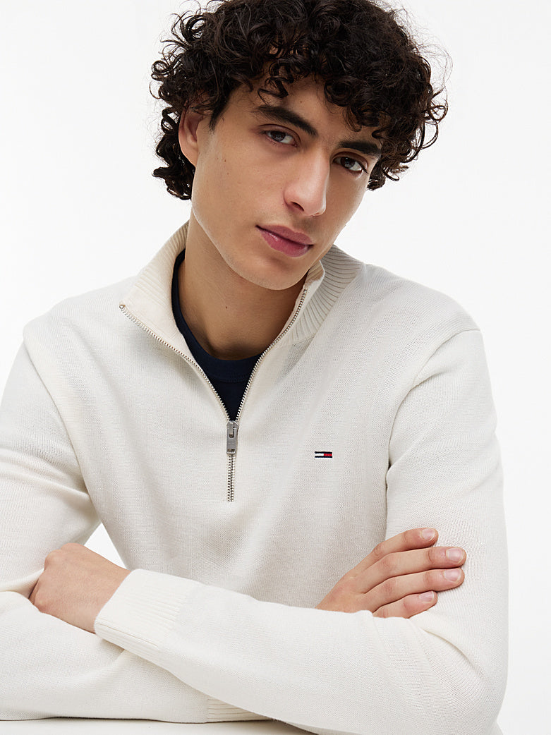 Pullover Tommy slim bianco