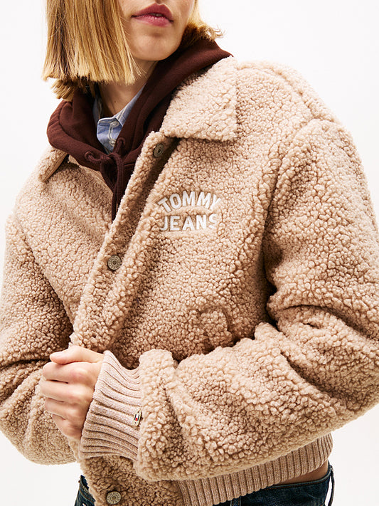 Bomber sherpa Tommy jeans teddy beige