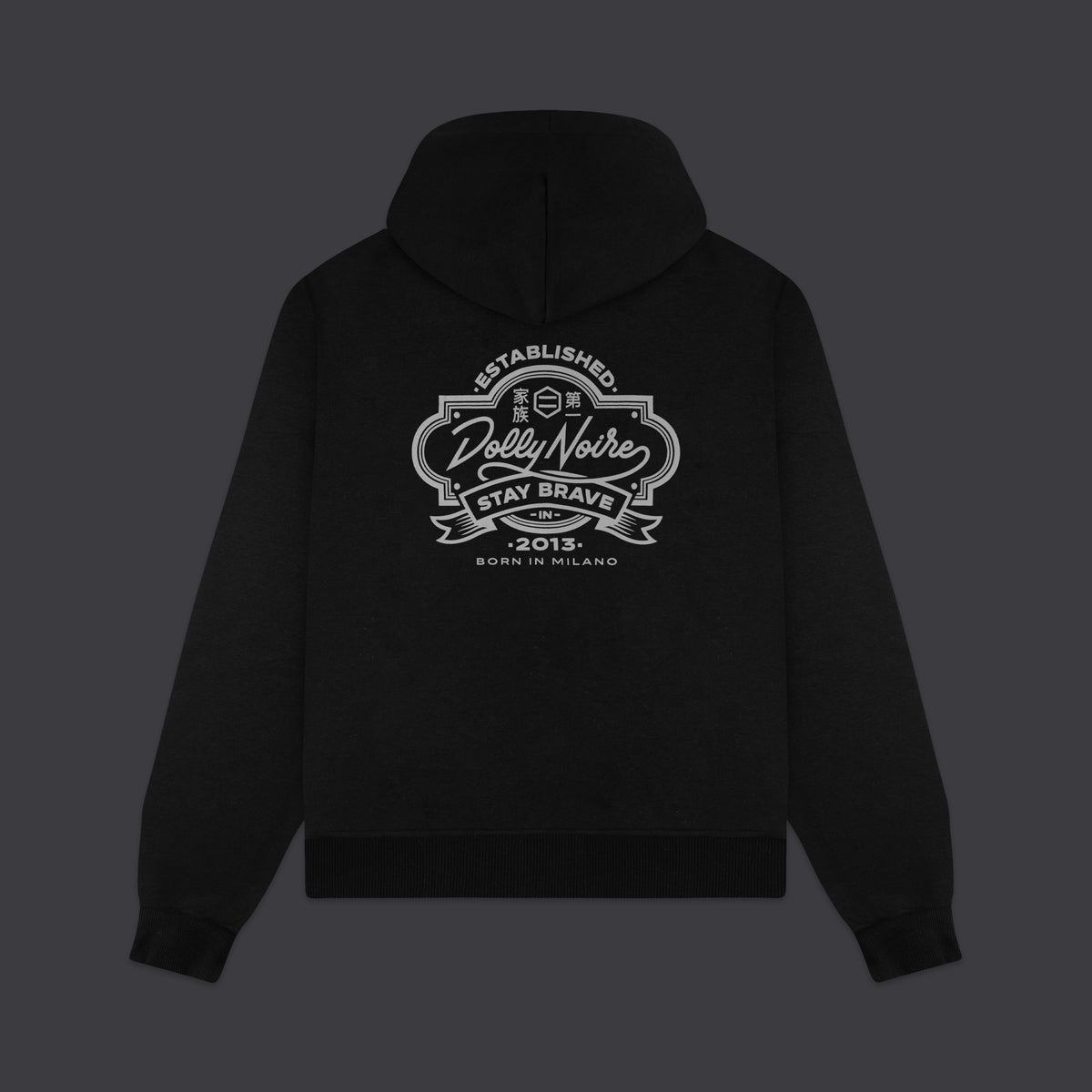 Felpa Kanban full zip con cappuccio nero