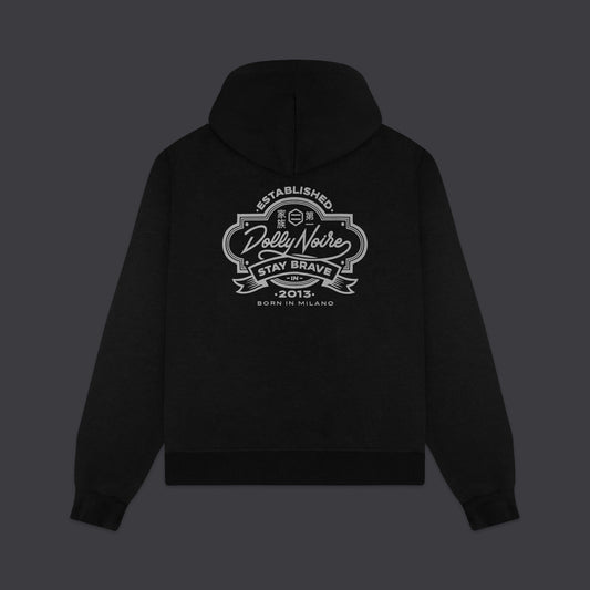 Felpa Kanban full zip con cappuccio nero