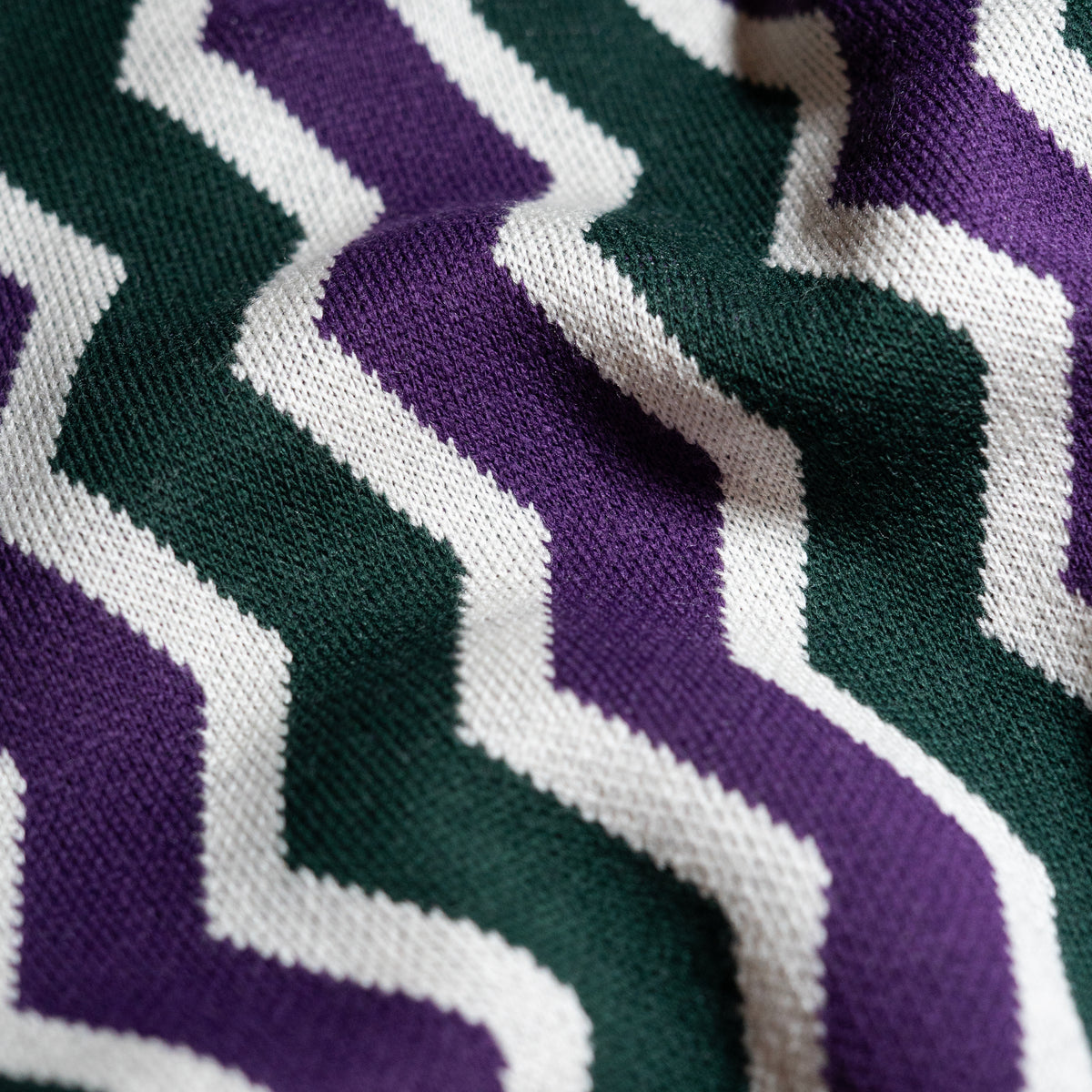 Polo a maglioncino Chevron in cotone fantasia