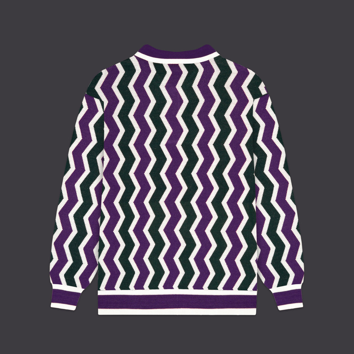 Polo a maglioncino Chevron in cotone fantasia