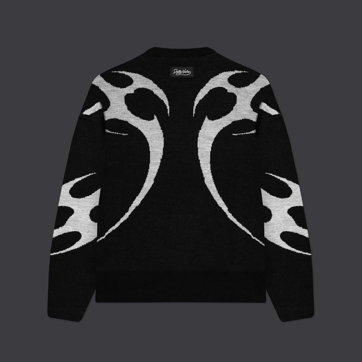 Maglione Spikes boxy fit nero fantasia
