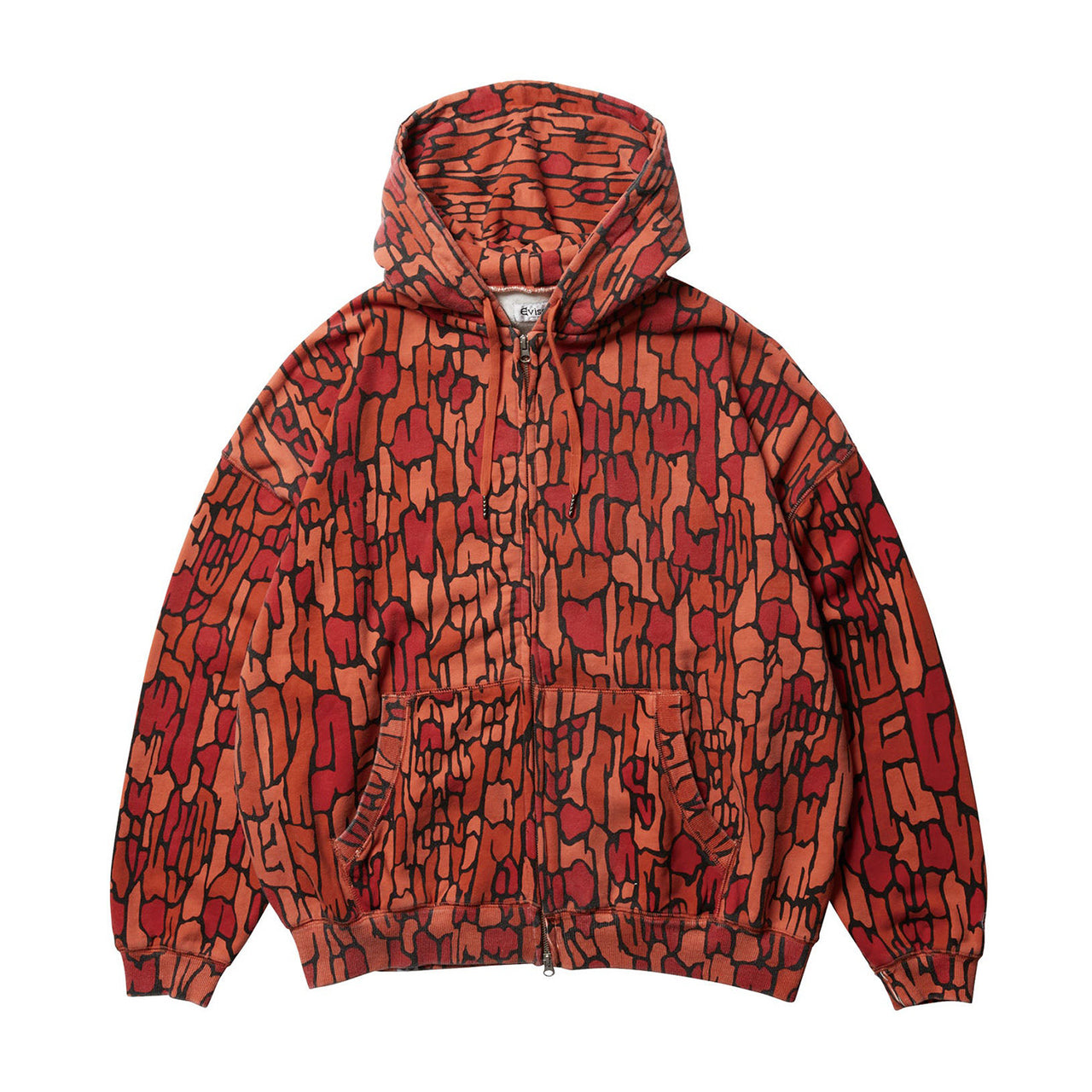 Felpa Dokuro full zip con cappuccio arancione