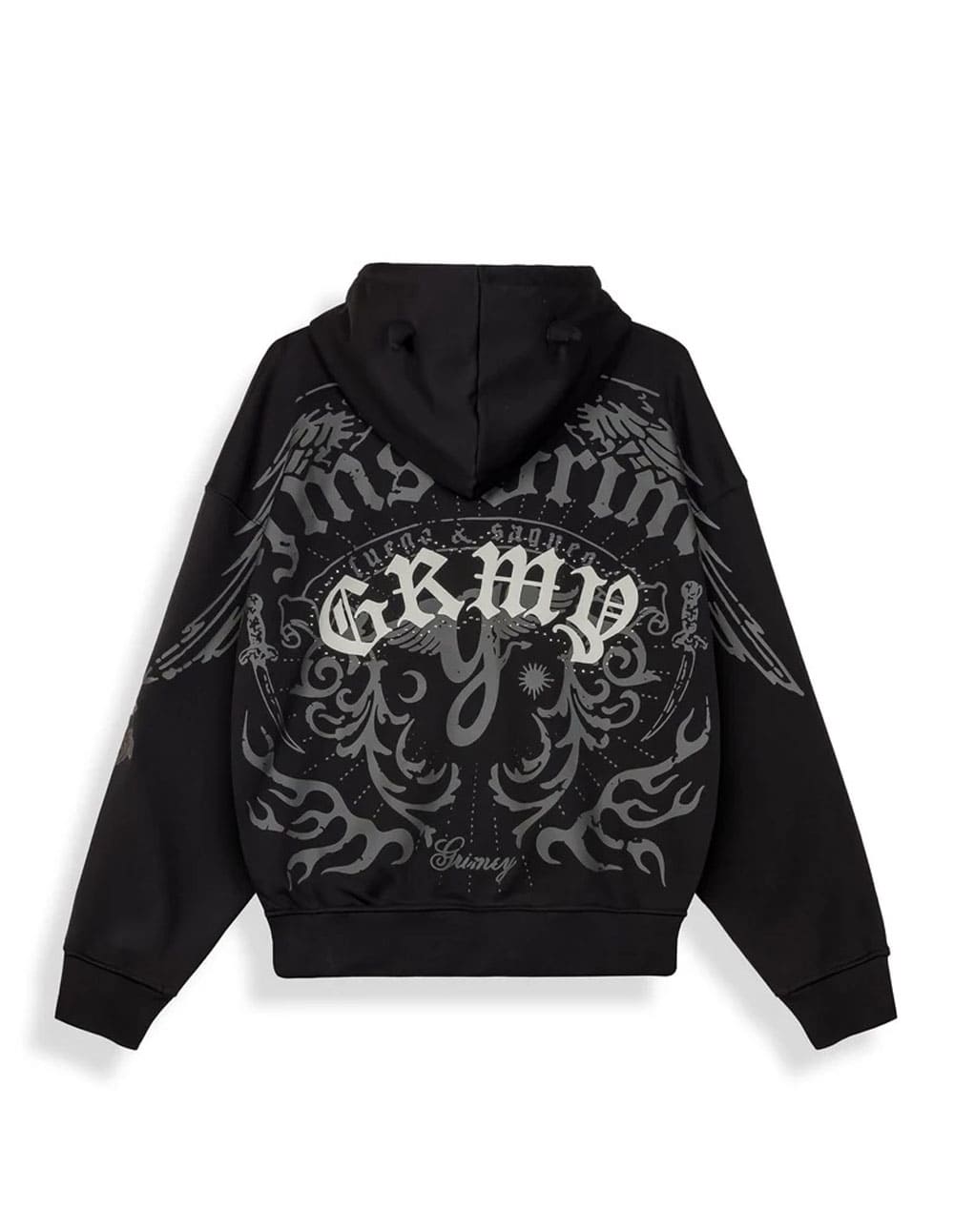 Felpa Grimey con cappuccio full zip nero