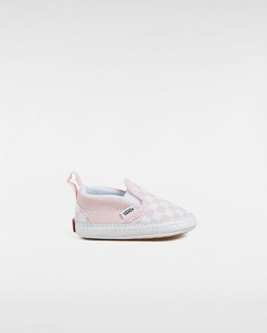 Vans Slip-On V Crib scacchi rosa da neonato