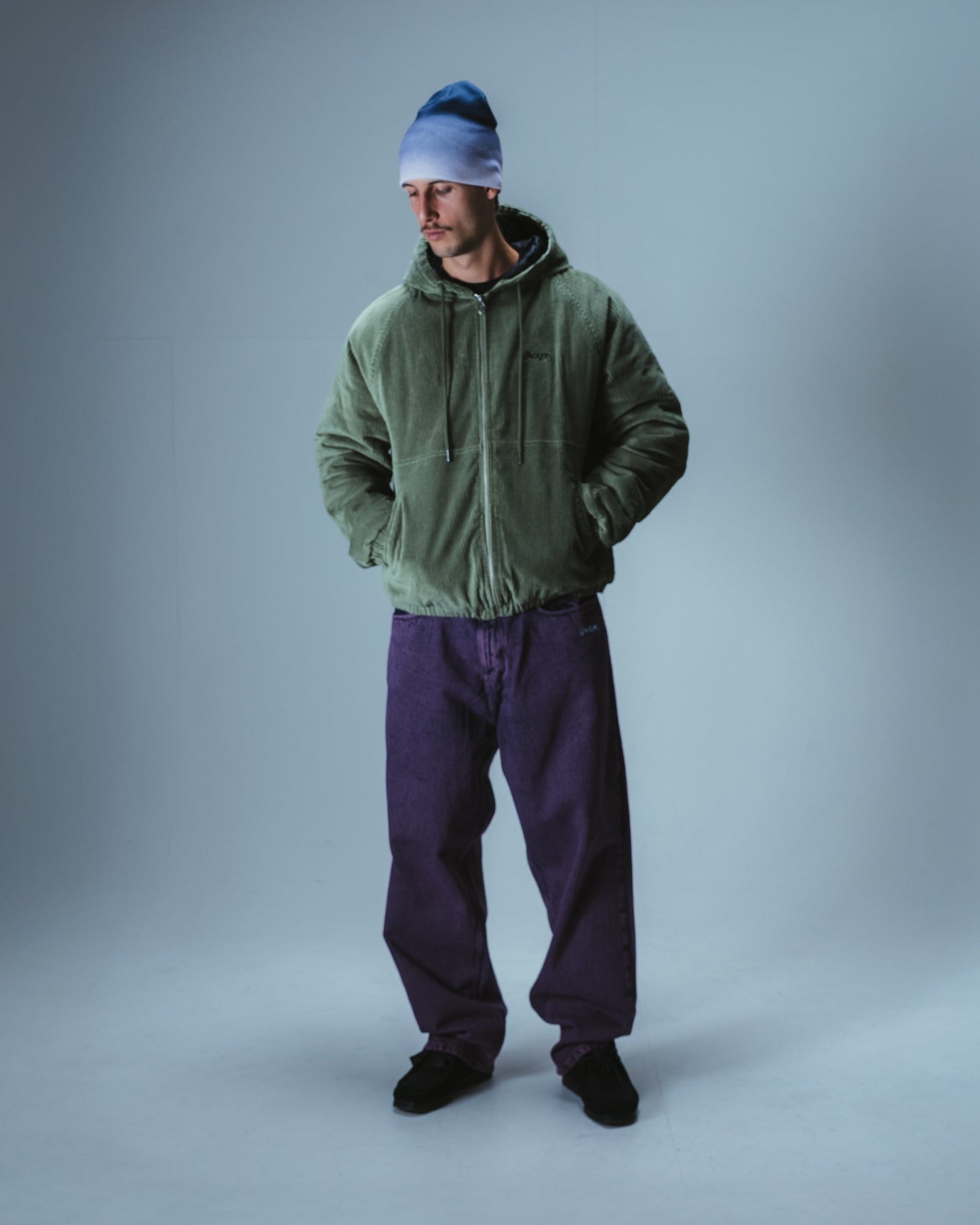 Giacca in corda con cappuccio verde