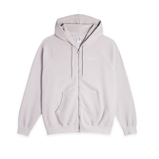Felpa Waffle full zip con cappuccio grigio