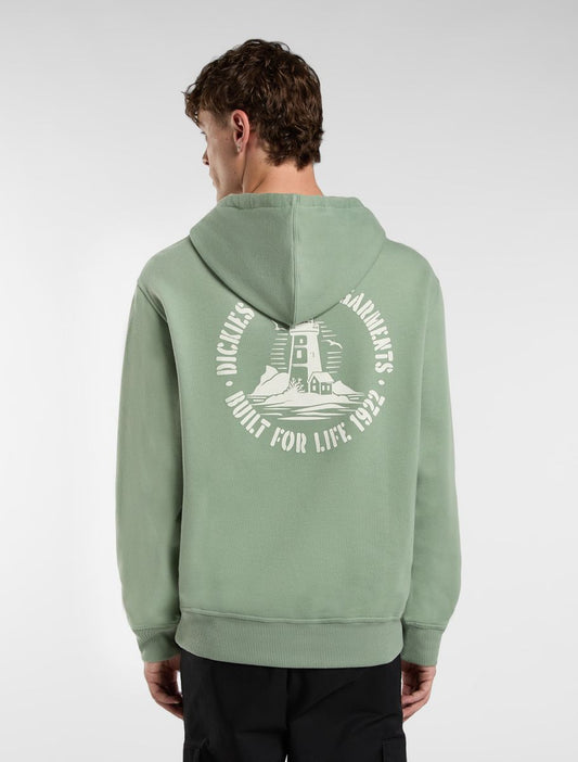 Felpa Parrotsville con cappuccio verde