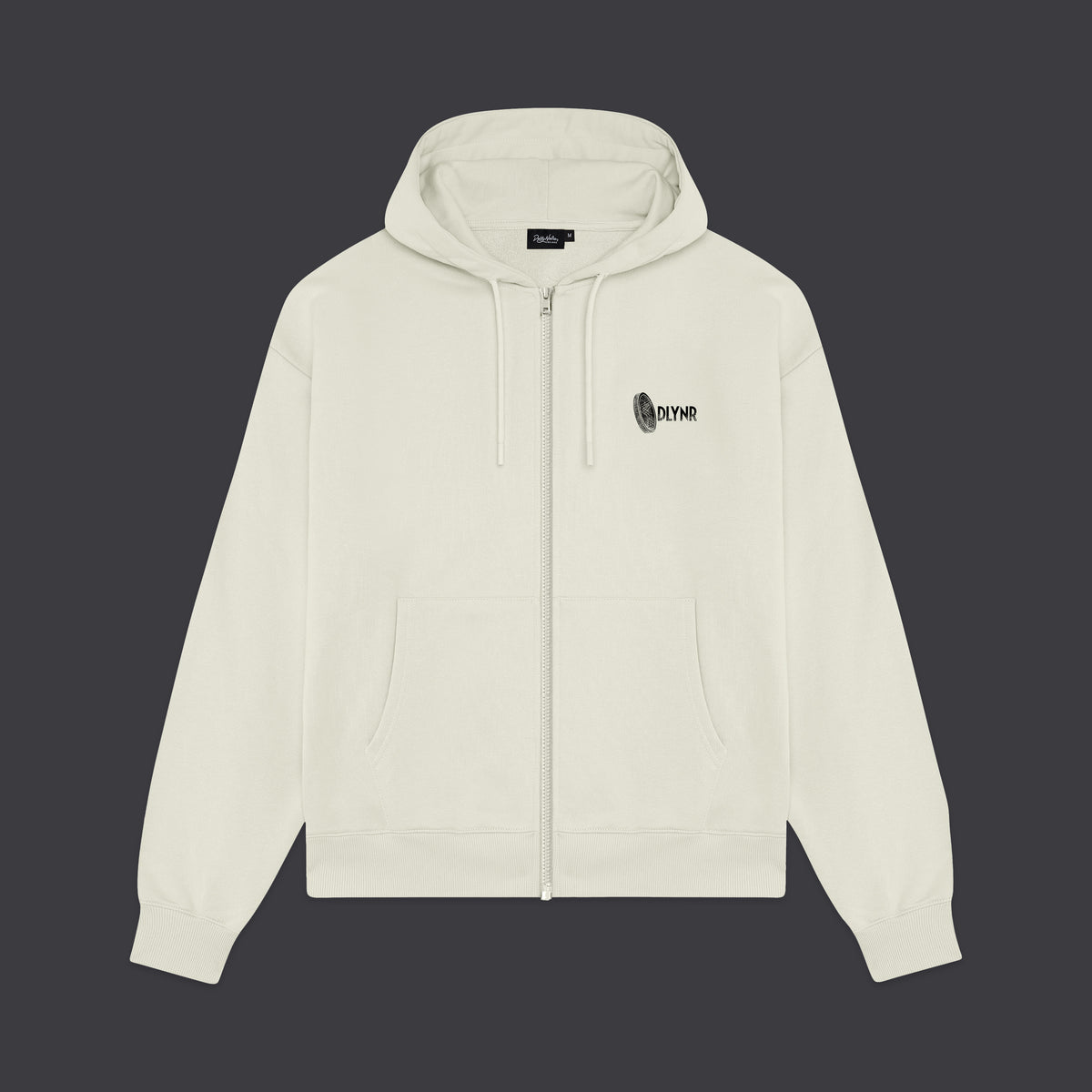 Felpa Corruption full zip con cappuccio crema