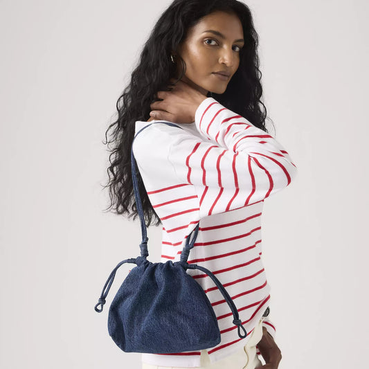 Borsa Isabelle a secchiello in denim scuro