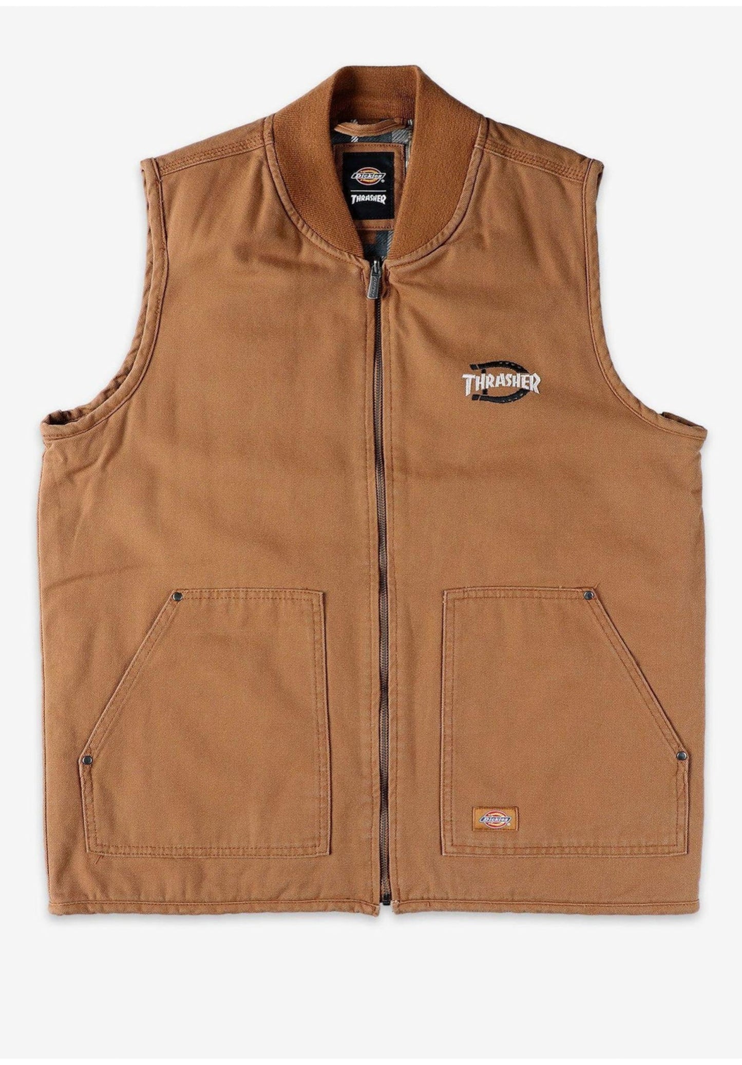 Gilet Thrasher x Dickies marrone
