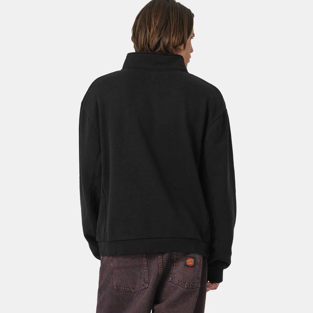 Felpa Team track full zip girocollo nero