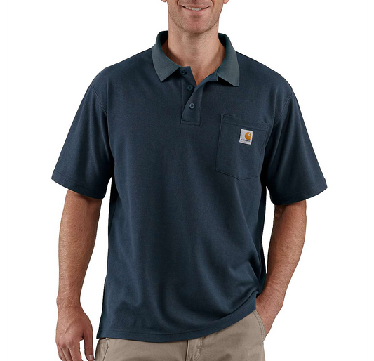 T-Shirt Polo con taschino blu