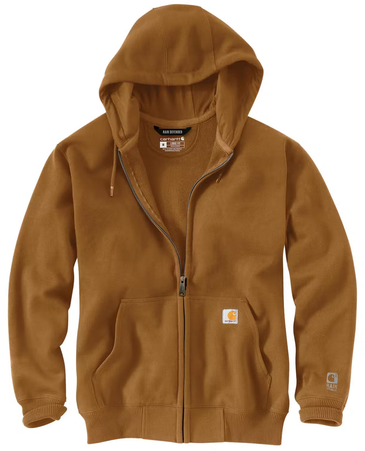 Felpa Midweight full zip con cappuccio marrone