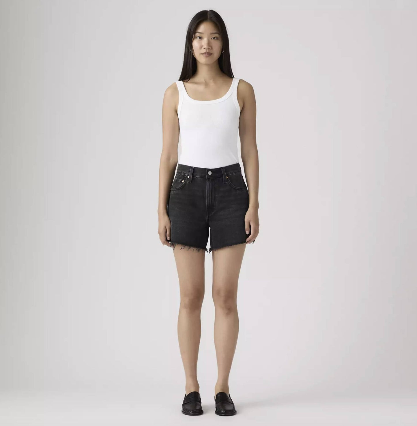Pantaloncini Ribcage denim nero