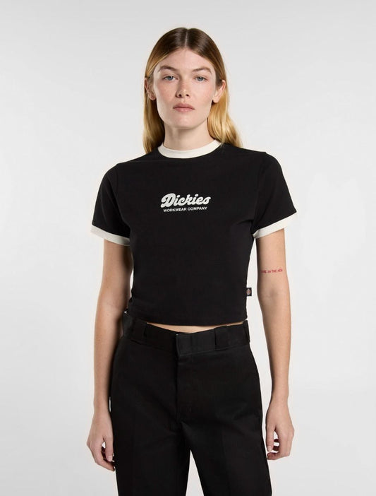 T-shirt Lewistown ringer crop nero