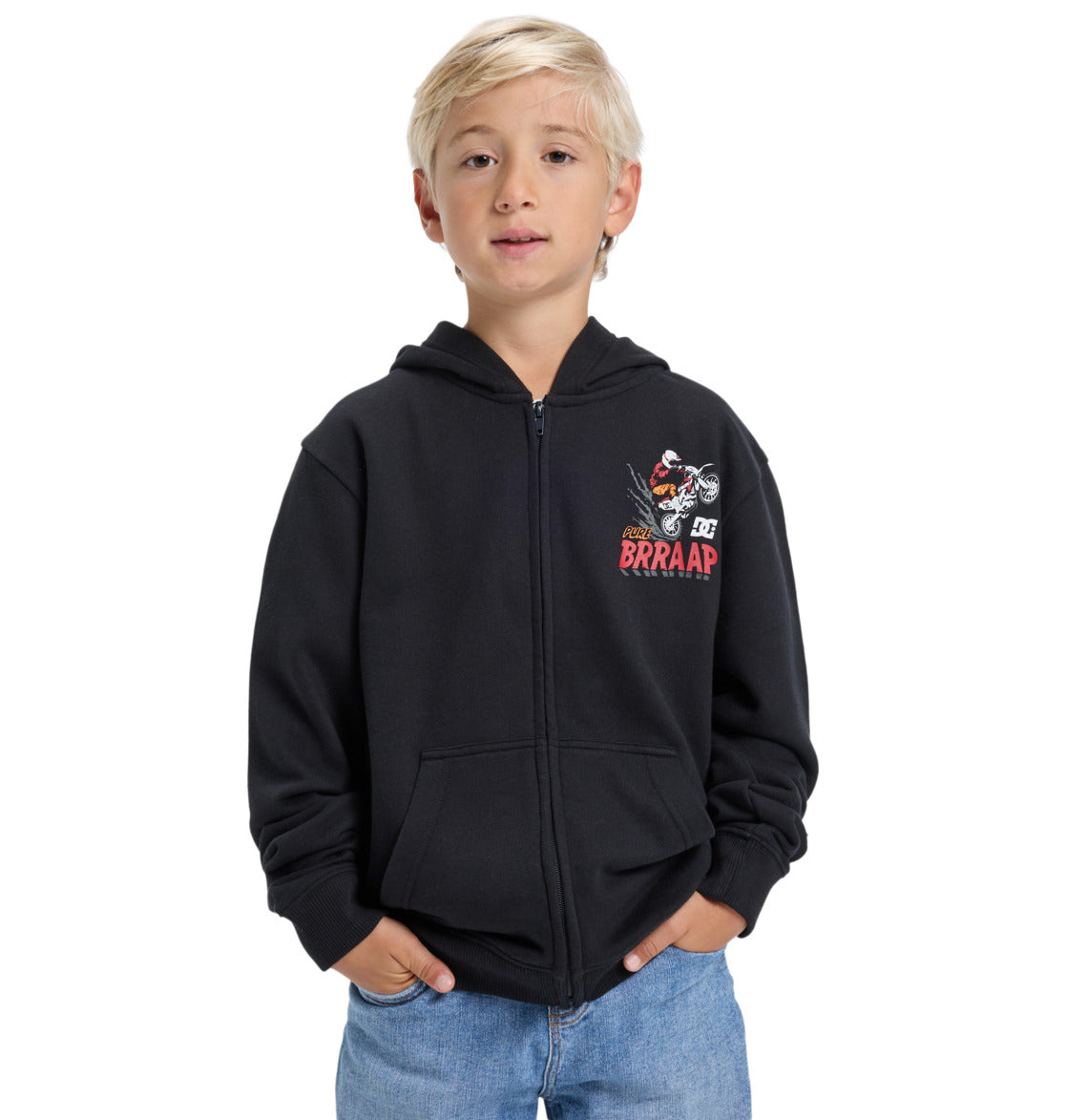 Felpa Brap full zip con cappuccio nero - 8/16 ANNI