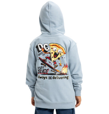 Felpa Hot slice con cappuccio celeste - 8/16 ANNI