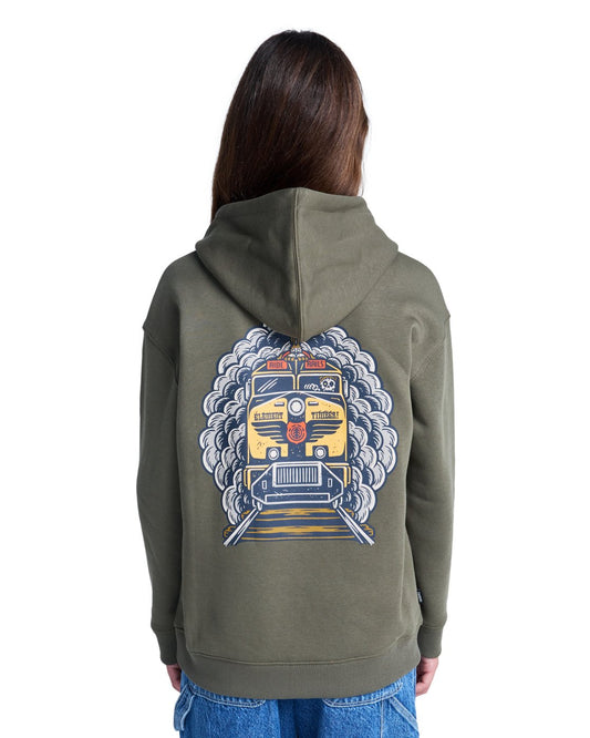 Felpa Timber freight train po con cappuccio verde - 8/16 ANNI