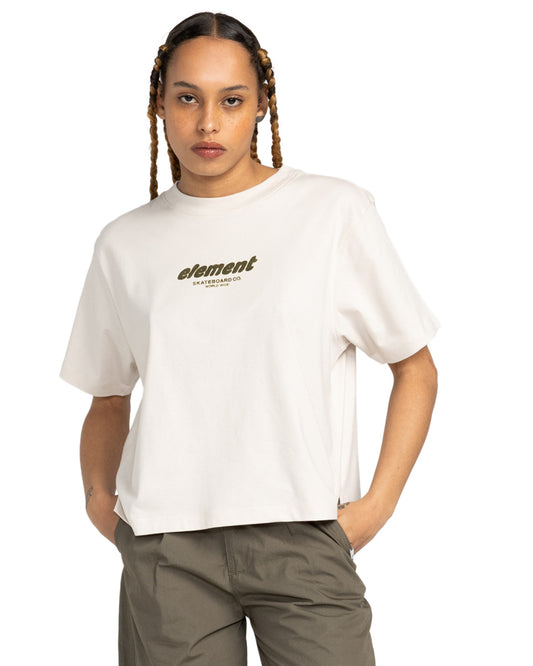 T-Shirt Velvet crop panna