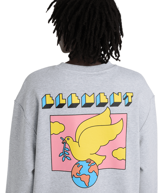 Felpa World peace girocollo grigio