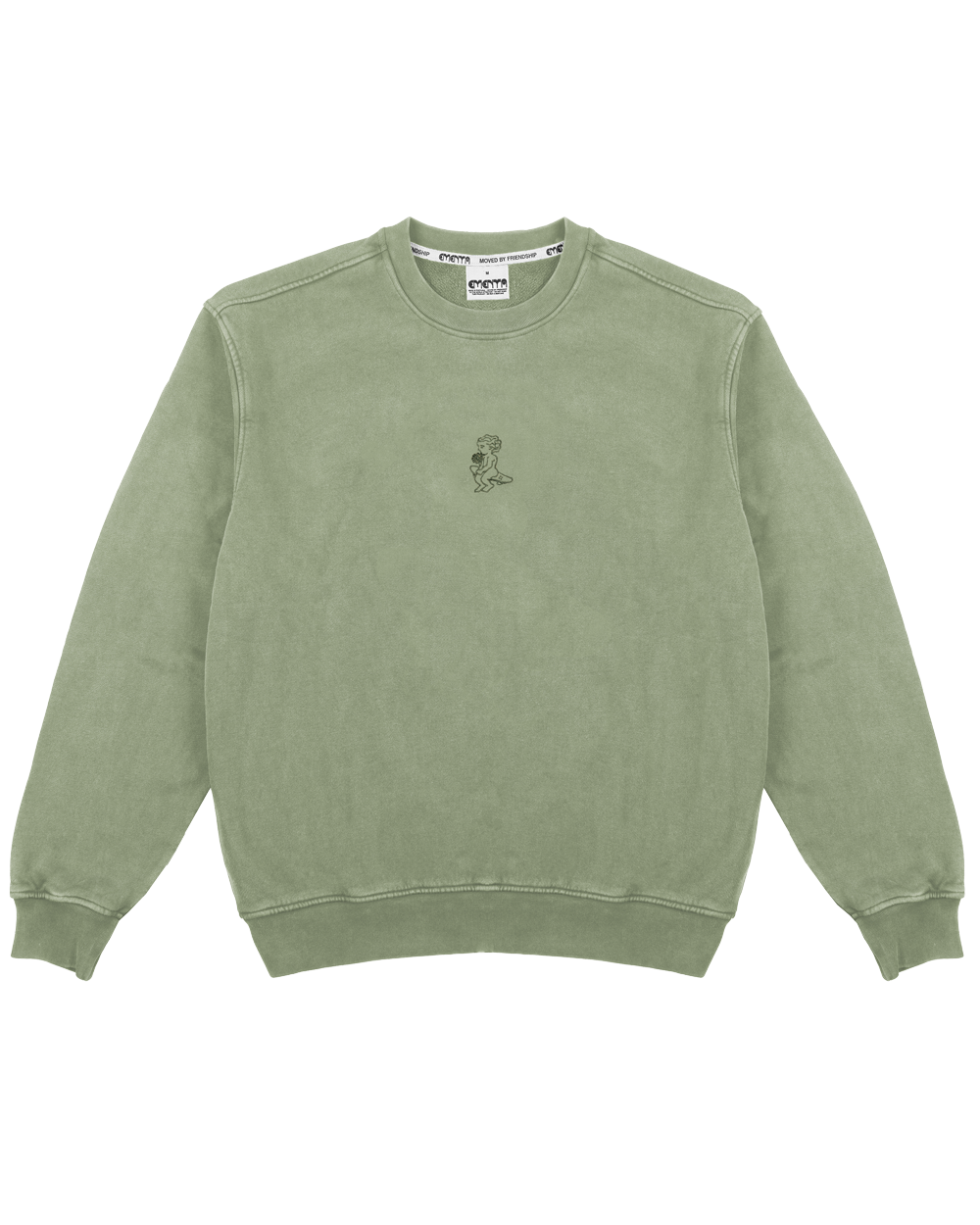 Felpa Icon flower girocollo verde