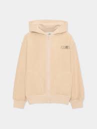 Felpa Maison Margiela full zip con cappuccio avorio - 8/16 ANNI