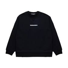 Felpa DSQUARED Slouch girocollo nero - 8/16 ANNI