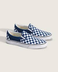 Vans Slip on checkerboard scacchi bianco/blu denim