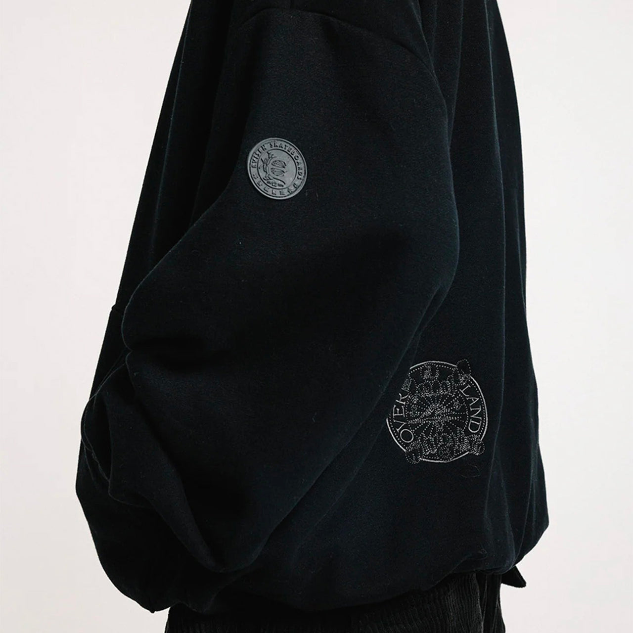 Felpa Mind land in micropile full zip girocollo nero