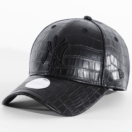 Cappellino 9FORTY coccodrillo in pelle nero