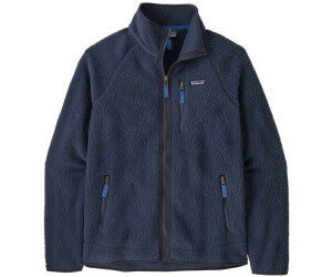 Giacca Retro in pile full zip blu