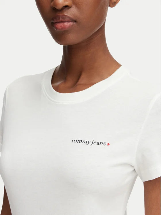 T-Shirt Tommy jeans slim fit bianco