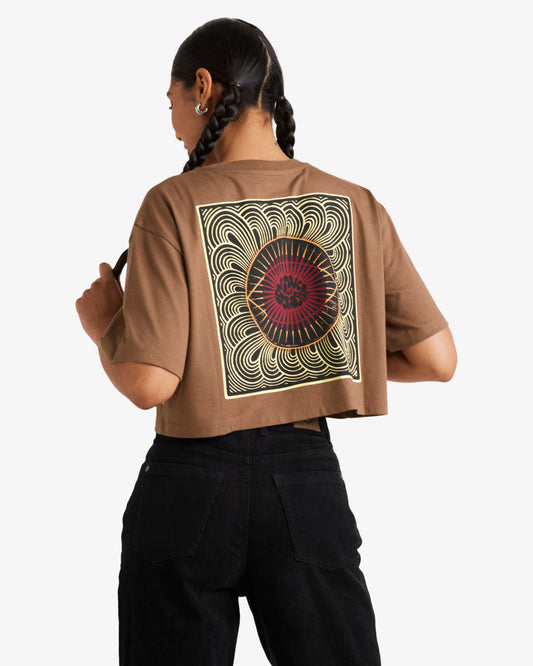 T-shirt Jupiter crop tabacco